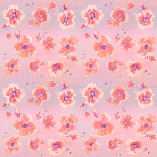 Seamless floral elements watercolor pattern — Stock Photo, Image