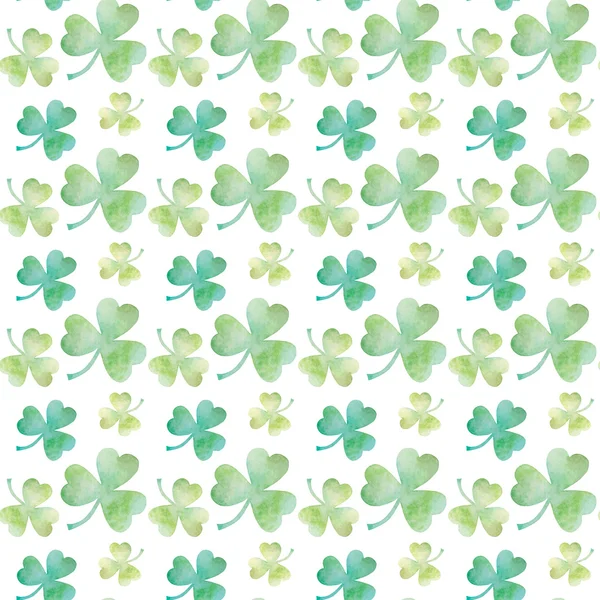 Green clover watercolor seamless illustration — Stock Photo, Image
