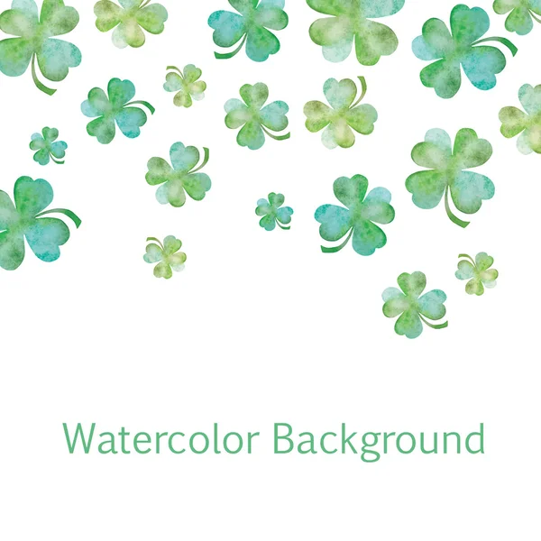 Green clover watercolor illustration — Stock Photo, Image