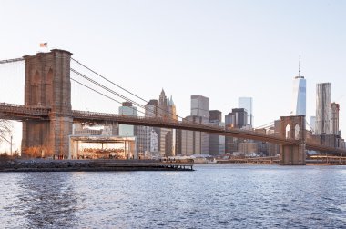 Sunset ışık Brooklyn Köprüsü