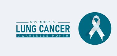 Kasım Banner poster illüstrasyonunda her yıl akciğer kanseri farkındalığı ayı gözlemleniyor