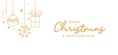 Mutlu Noeller ve mutlu yıllar Noel mektupları, hediye kutuları, ağ, pankart, tebrik kartı, şablon tasarımı için Noel unsuru