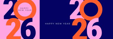 Mutlu yıllar 2026 tebrik kartı metni. Kutlama arkaplanı.