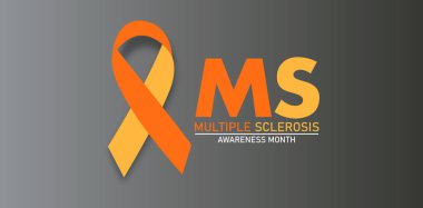 March ulusal Çoklu Skleroz Farkındalık Ayı arka planıdır. Pankart, pankart, kart ve poster tasarım şablonu.