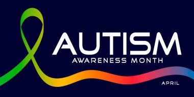 Renkli Kurdeleli Otizm Farkındalık Ayı