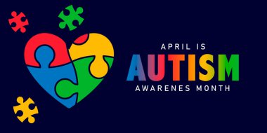 Otizm Farkındalığı Ay Bulmaca Kalbi Grafiği