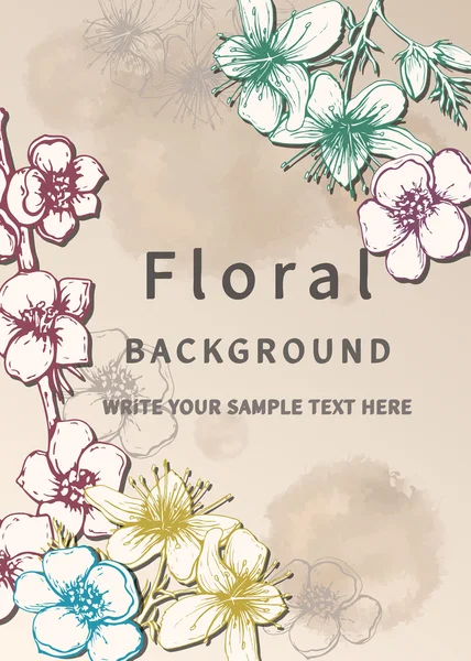 Letní květinové pozadí snímku s barevnými květy — Stockový vektor