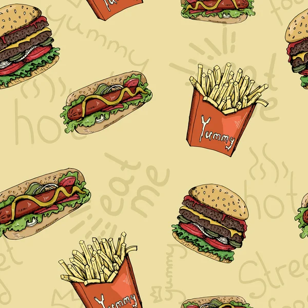 Fast food patroon — Stockvector