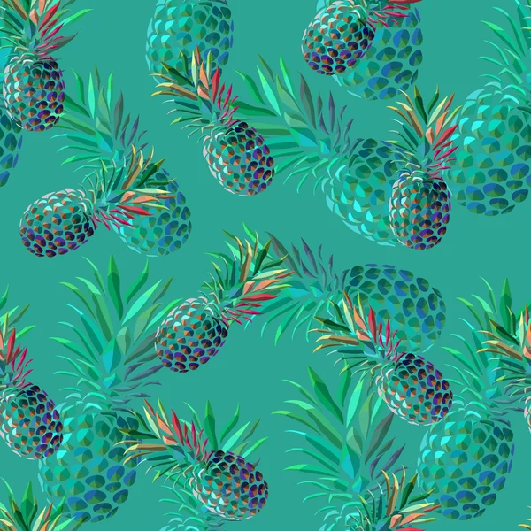 Naadloze kleurrijke ananas patroon — Stockvector