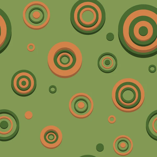 Seamless pattern with green and orange circles — Stock Vector