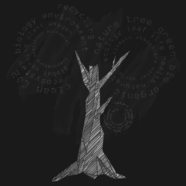 Chalkboard image of tree — Stock Photo, Image