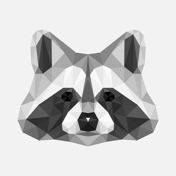 Polygon geometric  raccoon face — Stock Vector