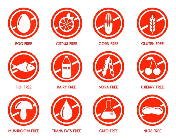 Alerjen simgeler vektör 