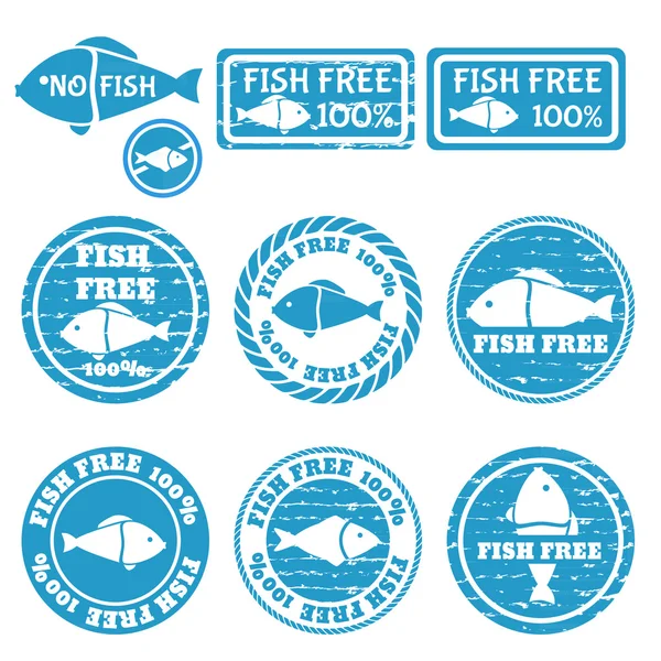 Icone allergene pesce — Vettoriale Stock
