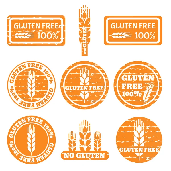 Iconos de alérgenos Gluten — Vector de stock