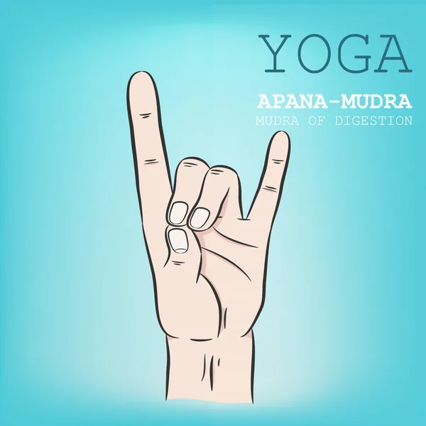 Χέρι-Apana-Mudra — Διανυσματικό Αρχείο