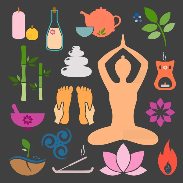 Set ayurveda icons — Stock Vector