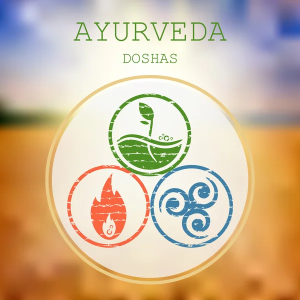 Ayurveda-Diagramm doshas vata, pitta, kapha — Stockvektor