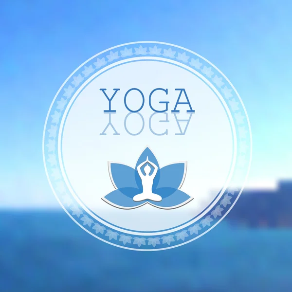 Loto de yoga logo — Vector de stock