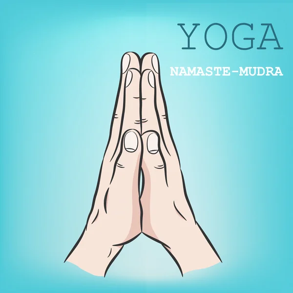 Mão em mudra de ioga. Namaste-Mudra —  Vetores de Stock