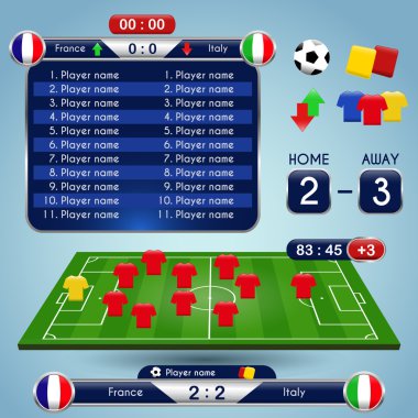 Spor Programı için Yayın Grafikleri. Futbol maçı istatistikleri