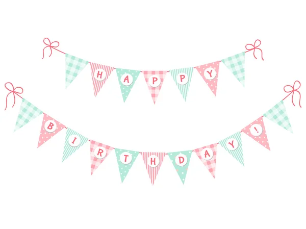 Bunting Happy Birthday — Stock Vector