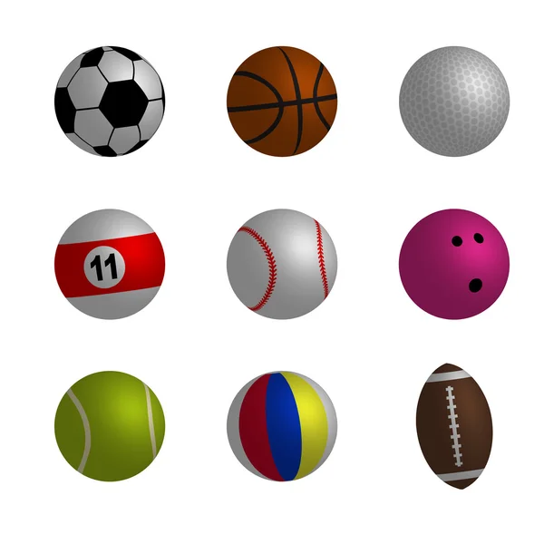 Collection of sport ball vector illustration