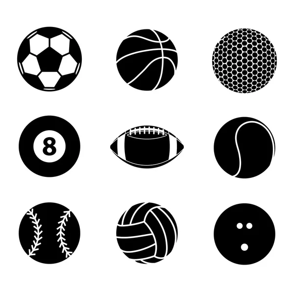 Collection d'icône de ballon de sport illustration vectorielle blanche et vierge — Image vectorielle