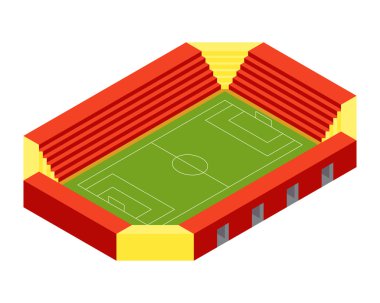 Futbol stadyum izometrik düz tasarımı