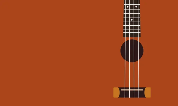 Ukulele arka plan düz tasarım vektör çizim