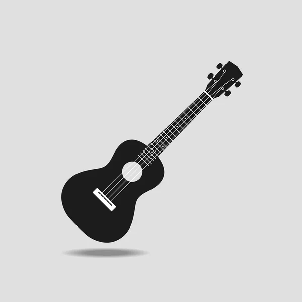 Ukulele kutsal kişilerin resmi üstünde gri arka plan düz tasarım vektör çizim