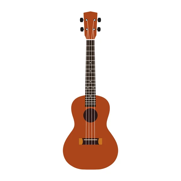 Ukulele desenho plano vetor ilustração sobre fundo branco — Vetor de Stock