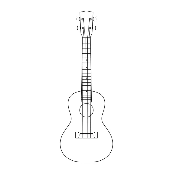 Illustration vectorielle de contour d'icône Ukulele sur fond blanc — Image vectorielle