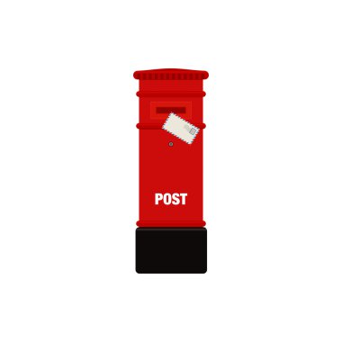 Red mail post box vector illustration isolated on white background clipart