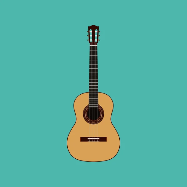 Akustik gitar izole vektör çizim — Stok Vektör