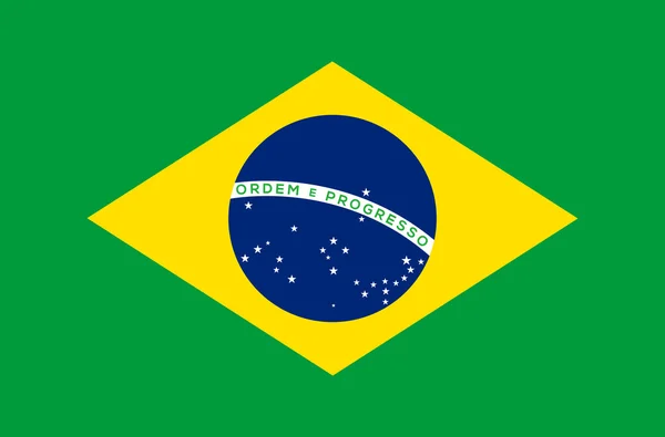 ブラジル国旗ベクトルイラスト — ストックベクタ