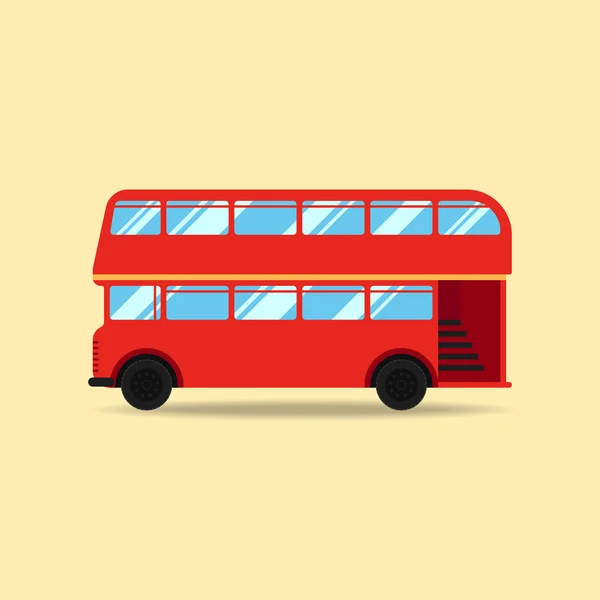 双双层巴士平面设计矢量图 — 图库矢量图片