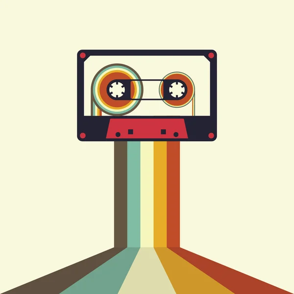 Cassette retro vintage style vector illustration — Stock Vector