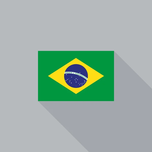 Brasilianische Flagge flaches Design Vektor Illustration — Stockvektor