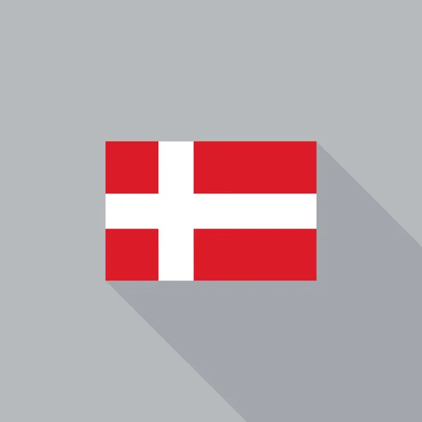 Danimarca bandiera disegno piatto vettoriale illustrazione — Vettoriale Stock