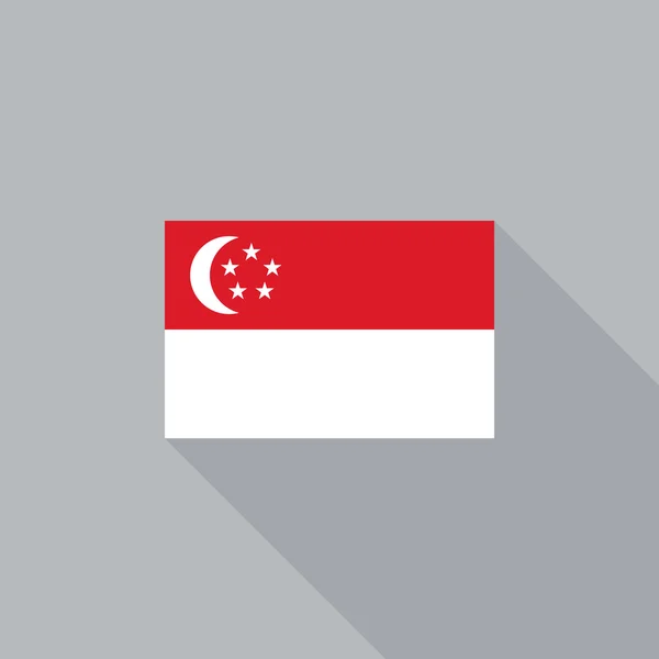 Singapur bandera plana diseño vector ilustración — Vector de stock