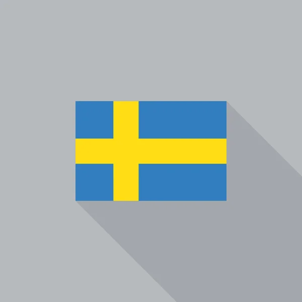 İsveç bayrağı düz tasarım vektör çizim — Stok Vektör