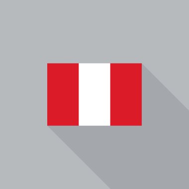 Peru bayrağı düz tasarım vektör çizim