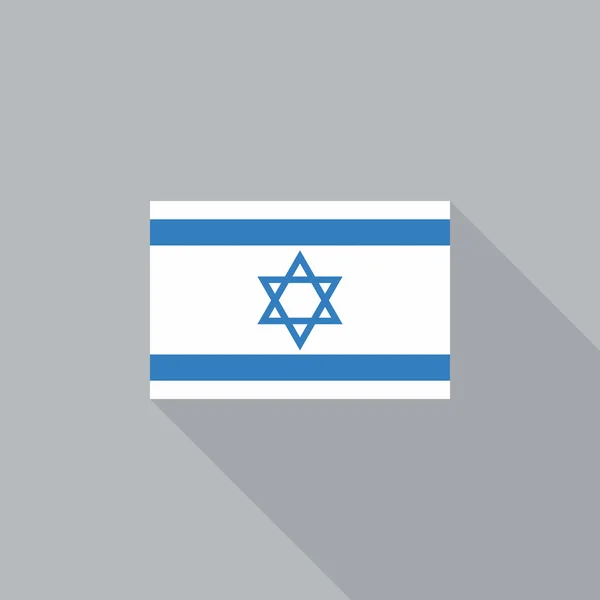 Ilustrasi vektor desain datar bendera Israel - Stok Vektor