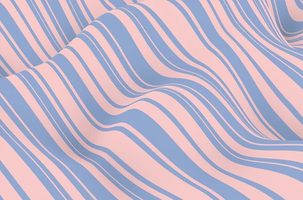 Serenidade e quartzo rosa abstrato 3d renderização de fundo linha ondulada — Fotografia de Stock