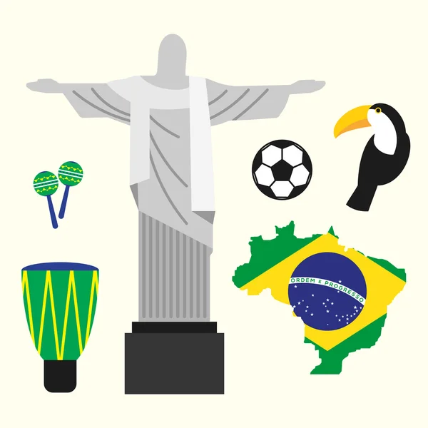 巴西旅游概念平面设计矢量图 — 图库矢量图片