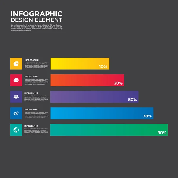 Infografía informe de negocio plantilla diseño elemento vector — Archivo Imágenes Vectoriales