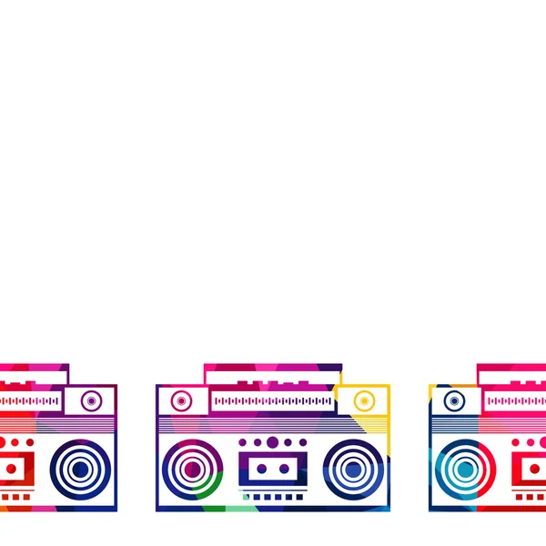 Absztrakt rádió boombox sokszög háttér vektor illusztráció — Stock Vector