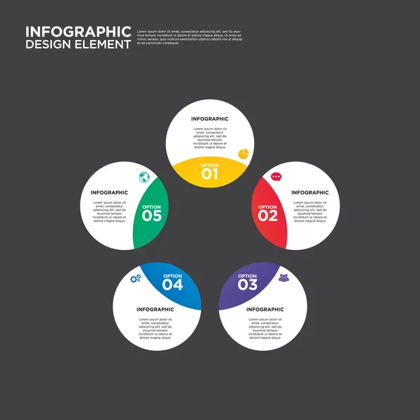 Infografía informe de negocio plantilla diseño elemento vector ilustración — Vector de stock