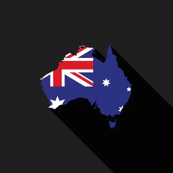 Australie drapeau carte plat dessin vectoriel illustration — Image vectorielle